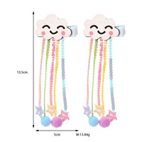 Accessoire capillaire mignon pour enfants : Pince à cheveux Princesse Nuage, Étoile Sourire, Étoiles Arc-en-ciel Douces, Pince à cheveux à paillettes avec pompon
