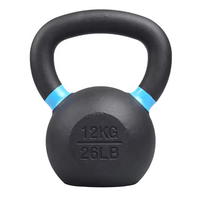 Ensemble de kettlebells en fonte revêtue de haute qualité avec logo personnalisé, pour entraînement de force et musculation, 4-32 kg, avec anneaux de couleur