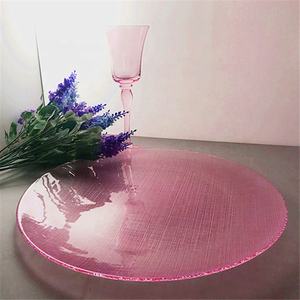 Assiettes de présentation en verre colorées élégantes pour événements, vente en gros - Product Image 5