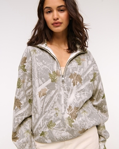 LEDUO Customized Vintage Oversized Casual Fleece Lined Half Zip Long Sleeve Sweatshirt - Product Image 3