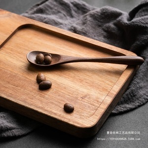 Acacia Wood <b>Tea</b> <b>Tray</b> With Coffee Scoop Multifunctional Desktop Serving <b>Tray</b> For <b>Tea</b> Coffee Snacks - Product Image 3