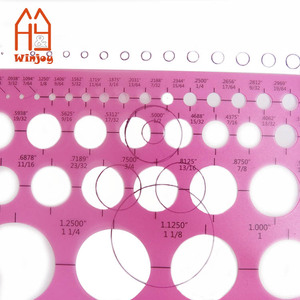 <span class=keywords><strong>Pochoir</strong></span> en plastique de couleur rose pour la peinture artistique, pour le dessin de cercles de différentes tailles, pochoirs souples en PVC/PET, adaptés aux enfants et au bureau - Product Image 3