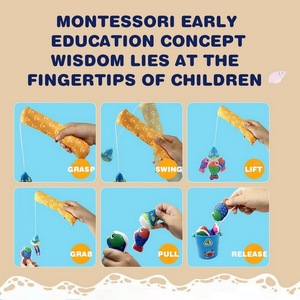 Set di Giocattoli Educativi Montessori con Animali Marini, Canna da <span class=keywords><strong>Pesca</strong></span> Magnetica e <span class=keywords><strong>Gioco</strong></span> di Cattura delle Creature Marine, Libri in Stoffa per <span class=keywords><strong>Bambini</strong></span> - Product Image 3