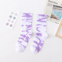 Chaussettes unisexes de haute qualité en coton tie-dye Style de la mode urbaine Design tricoté respirant Logo personnalisé Taille unique Usage quotidien