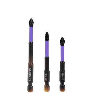 Purple S2 Steel Phillips Screwdriver <b>Bits</b> Magnetic Tip Non Slip Driver <b>Set</b> Industrial Grade for Repair - Product Image 1