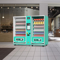 Máquina expendedora combinada de alimentos y bebidas gaseosas automática comercial de gran capacidad dual las 24 horas con pago de crédito/tarjeta/efectivo/moneda