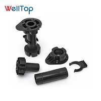 Pieds de canapé en plastique ABS noir WELLTOP 06.006, pieds de nivellement pour armoire de cuisine, pieds réglables en plastique, pieds en plastique pour meubles