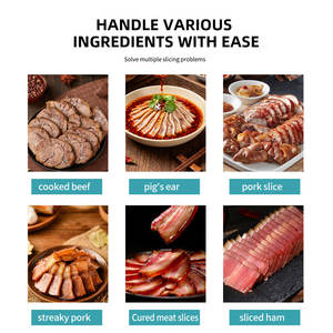 नया वाणिज्यिक पूरी तरह से स्वचालित पका हुआ मांस पतली स्लिसर मशीन स्टेनलेस स्टील ब्लेड बेकन हैम पोर्क के लिए समायोज्य मोटाई - Product Image 6
