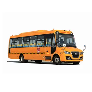 Brand Dongfeng 2 axle left hand drive 24--56 seat passenger children diesel yellow school Bus