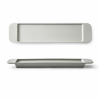 Assiette de service moderne en mélamine, forme irrégulière, gris mat, sans BPA, écologique, passe au lave-vaisselle, pour la restauration et le barbecue