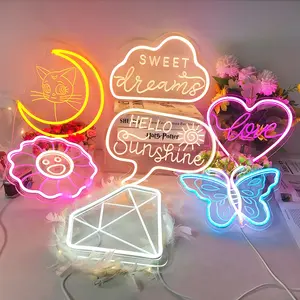 Atacado Casamento Personalizado LED Iluminado Sign Party DIY Acrílico Board Flexível Luz LED Neon Sign