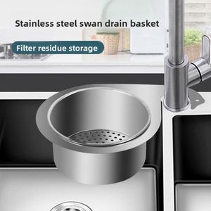Égouttoir de cuisine en acier inoxydable en forme de cygne avec panier de drainage, filtre, compatible lave-vaisselle et durable - Product Image 2