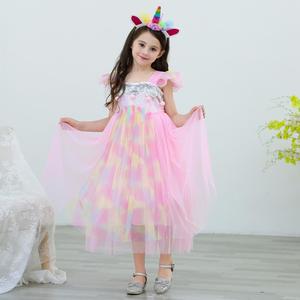 2019 nouveau design belle princesse sans manches enfants paillettes robe filles pour les vêtements de fête - Product Image 5