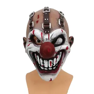 Maschera da Clown spaventosa maschera da assassino di demoni raccapriccianti Horror di Halloween Masquerade male Cosplay accessori Costume da festa testa intera in lattice