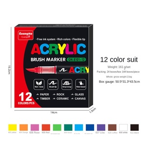 Ensemble de 24 marqueurs acryliques à base d'eau non toxiques pour papier, encre permanente de 0,5 à 5 mm, art, graffiti <span class=keywords><strong>et</strong></span> <span class=keywords><strong>dessin</strong></span> DIY, couleurs de base - Product Image 5