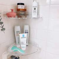 Support de douche d'angle transparent, support de douche acrylique transparent, conteneur de stockage de salle de bain mural