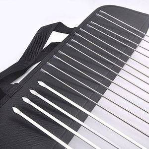 Paquete de 10 Brochetas de Acero Inoxidable para Barbacoa con Mango de Madera - Product Image 5