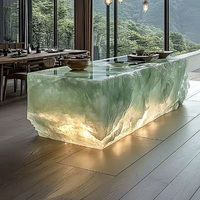 R051 Meuble de jardin moderne en résine résistante aux intempéries, comptoir de salle à manger, patio, balcon, décoration artistique, phosphorescent qui brille dans le noir