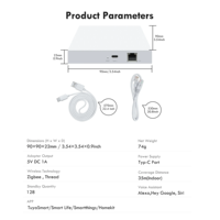 Passerelle filaire Tuya Zigbee Matter Thread pour maison intelligente, Hub Matter prenant en charge la commande vocale Homekit Alexa Google Home
