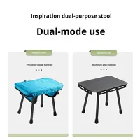 Mini table pliante d'extérieur Tabouret de camping Portable Barbecue Pêche Croquis Chaise Banc Tabouret en aluminium