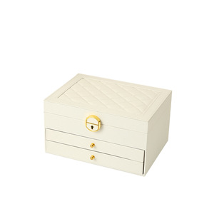 Elegant Jewelry Box Rectangle Lid Closure Multi Compartment Storage For Necklaces Earrings <b>Rings</b> Bracelets <b>Watches</b> - Product Image 5