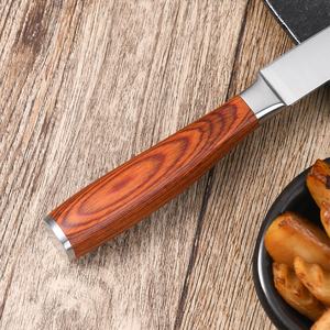 RUITAI - مجموعة سكاكين ستيك 420J2 من <span class=keywords><strong>6</strong></span> قطع من المصنع, بغطاء من الاستانلس ستيل ومقبض من الخشب الملون، سكين ستيك مدبب - Product Image 3