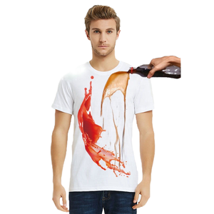 T-shirt uni décontracté à col rond en tissu 180g, infroissable, résistant aux taches, anti-transpiration, séchage rapide, anti-odeur, respirant, couleur unie sur le devant - Product Image 4