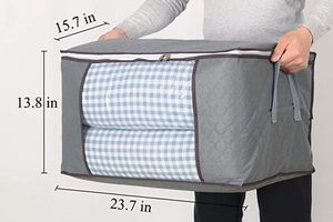 Custom Foldable Non-Woven Quilt Storage Bag Fashionable Square <b>Wardrobe</b> Organizer for Home Fabric Packaging Set for Room Storage - Product Image 2