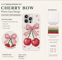 Kit DIY Coque de Téléphone Broderie Point d'Aiguille Fraise 13ct, Ensemble d'Accessoires de Broderie, Fournitures d'Artisanat de Couture pour la Création de Cadeaux Originaux