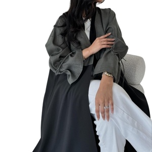 Dubai-inspired Modest <strong>Abaya</strong> for Women Ice Silk Crepe Turkish Muslim Cardigan Patchwork <strong>Design</strong> Summer Casual Conservative Robe - Product Image 2