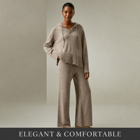 Ensemble de sport décontracté de luxe personnalisé pour femme, en tricot haut de gamme, 70% laine 30% cachemire, comprenant un sweat à capuche à cordon et un pantalon