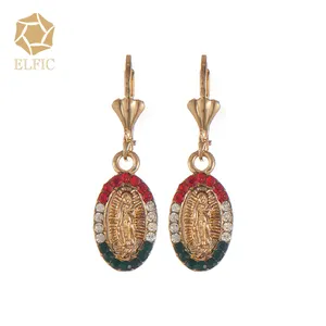 Elfic Moda Aretes Joyeria серьги-кольца аксессуары религиозные серьги Дева Мария Aretes для женщин oro laminado