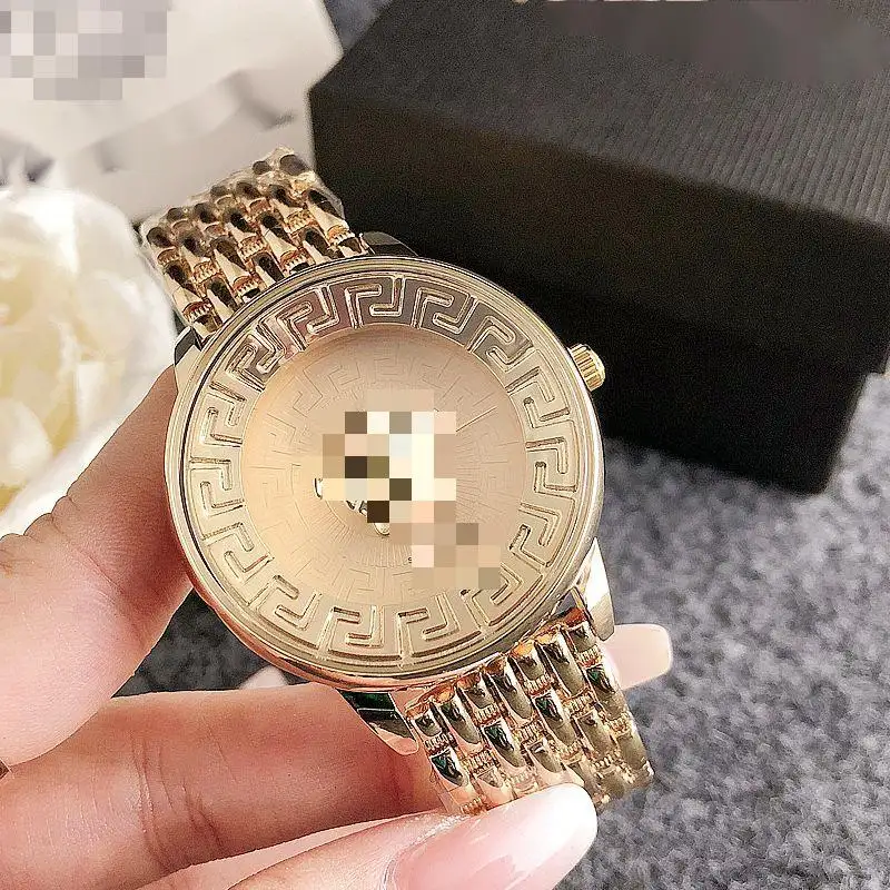 ベストセラー製品ゴールドウォッチダイヤモンド時計ユニークなカスタムロゴファッション男性女性卸売工場クォーツ時計