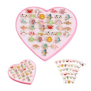 लड़कियों के लिए कई पशु अंगूठियां प्यारे बच्चों के आभूषण अंगूठी लड़कियों के लिए अच्छी गुणवत्ता वाले क्रिस्टल पशु अंगूठियां सेट - Product Image 6