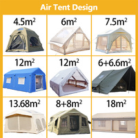 Carpa inflable con dosel para turista de aire a precio de fábrica de alta calidad para 4-6 personas Carpas de cabina de Glamping Oxford personalizadas MOQ bajo