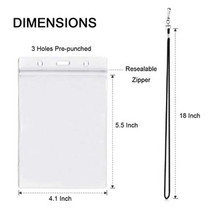 Biểu Tượng Tùy Chỉnh 4x6Inch Thêm Lớn Nhựa Du Lịch Trong Suốt PVC In Tín Dụng Kinh Doanh Hộ Chiếu ID Chủ Sở Hữu Thẻ Với Dây Buộc - Product Image 3