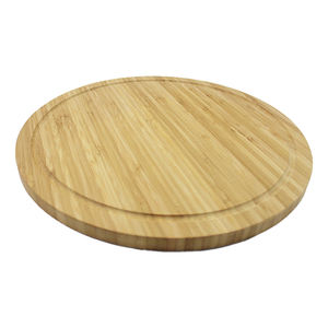 Tabla de cortar redonda de bambú natural mejorada con ranura para jugo, tabla de cortar de cocina para carne, fruta, <span class=keywords><strong>queso</strong></span> - Product Image 3
