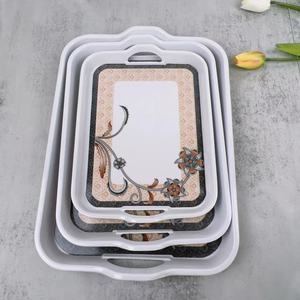 Không Thể Phá Vỡ Tùy Chỉnh In Ấn Trắng Melamine Khay Ramadan Thực Phẩm Phục Vụ Bộ Khay Nhà Hàng Khách Sạn Khay Tấm Melamine - Product Image 2