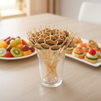 100 cure-dents jetables en bambou (plus de 12 cm) pour cocktails, sandwichs, desserts, fêtes et décoration