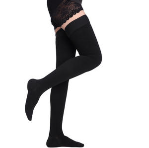 Usine personnalisée bout fermé classe 2 Silicone Grip Nylon 23-32mmHg varices cuisse haute compression bas chaussettes - Product Image 1