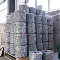 Fil de fer barbelé en gros, bobine de fil barbelé galvanisé à chaud, type simple/double barbelé, distance entre les barbelés 26-100mm, 50kg, barbelé simple type rasoir