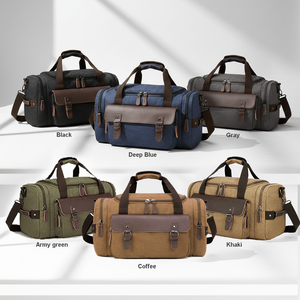 फैशन आउटडोर कैंपिंग अतिरिक्त बड़े पुरुष परिधान यात्रा बैग ले जाते हैं जो रात भर में pu चमड़े के कैनवास यात्रा डफल बैग ले जाते हैं - Product Image 2