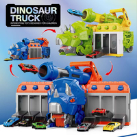 Nouveau 2027 Ensemble de jeu de transport et de rangement avec jeu de tir à éjection, Camion dinosaure jouet avec voitures de course pour enfants