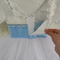 BT2607231015 Livraison rapide, costumes de danse espagnole pour enfants, filles, femmes, adultes, tutu bleu romantique pour la danse classique