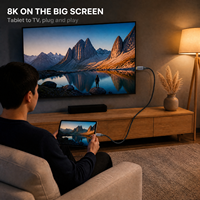 Câble DP vers Mini HDMI 8K60Hz, adaptateur DP vers Mini HDMI, câble tressé avec coque en aluminium pour caméra et moniteur