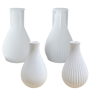 Nouveaux moules en plâtre pour vases, moules en béton, moules en résine, moules en ciment pour la décoration faite maison, 4 types <span class=keywords><strong>de</strong></span> moules en silicone pour pots <span class=keywords><strong>de</strong></span> fleurs et vases - Product Image 2