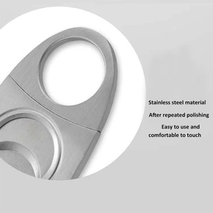 In Stock Classic Stainless Steel Double-Bladed Guillotine Cigar <b>Cutter</b> Portable Household Metal Scissors Cigar <b>Cutter</b> - Product Image 5