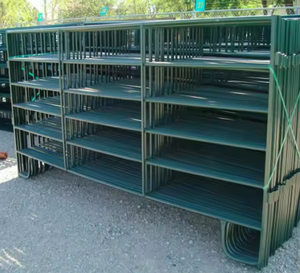 헤비 듀티 6ft 12ft 목장 패널 분말 코팅 USD 펜 가축 말 울타리 3D 모델 금속 프레임 자연 펜싱 격자 문 - Product Image 4