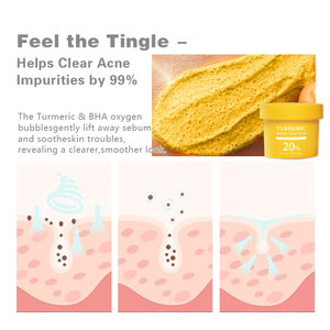 Mascarilla Facial de Burbujas de Arcilla Oxigenada para el Cuidado de la Piel con Albahaca y Cúrcuma, Limpieza Profunda de Poros, Eliminación de Puntos Negros, Control de Grasa Facial - Product Image 6