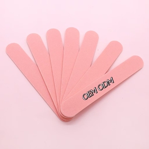 Professional Mini Custom Personal Wood Nail File Double Side Emery Boards 8.5cm Small Stylish Pink Manicure Tool
